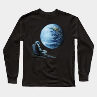 Meditating Astronaut Long Sleeve T-Shirt